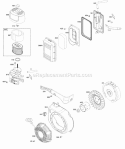 Air Cleaner Blower Housing Flywheel Rewind Starter Diagram and Parts List for  Briggs and Stratton Engine